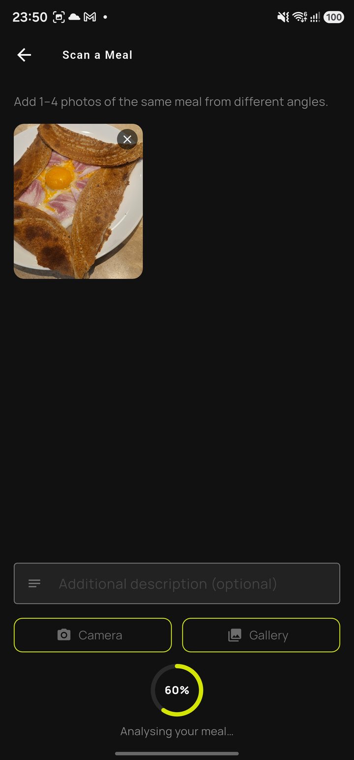 Scanning a meal photo
